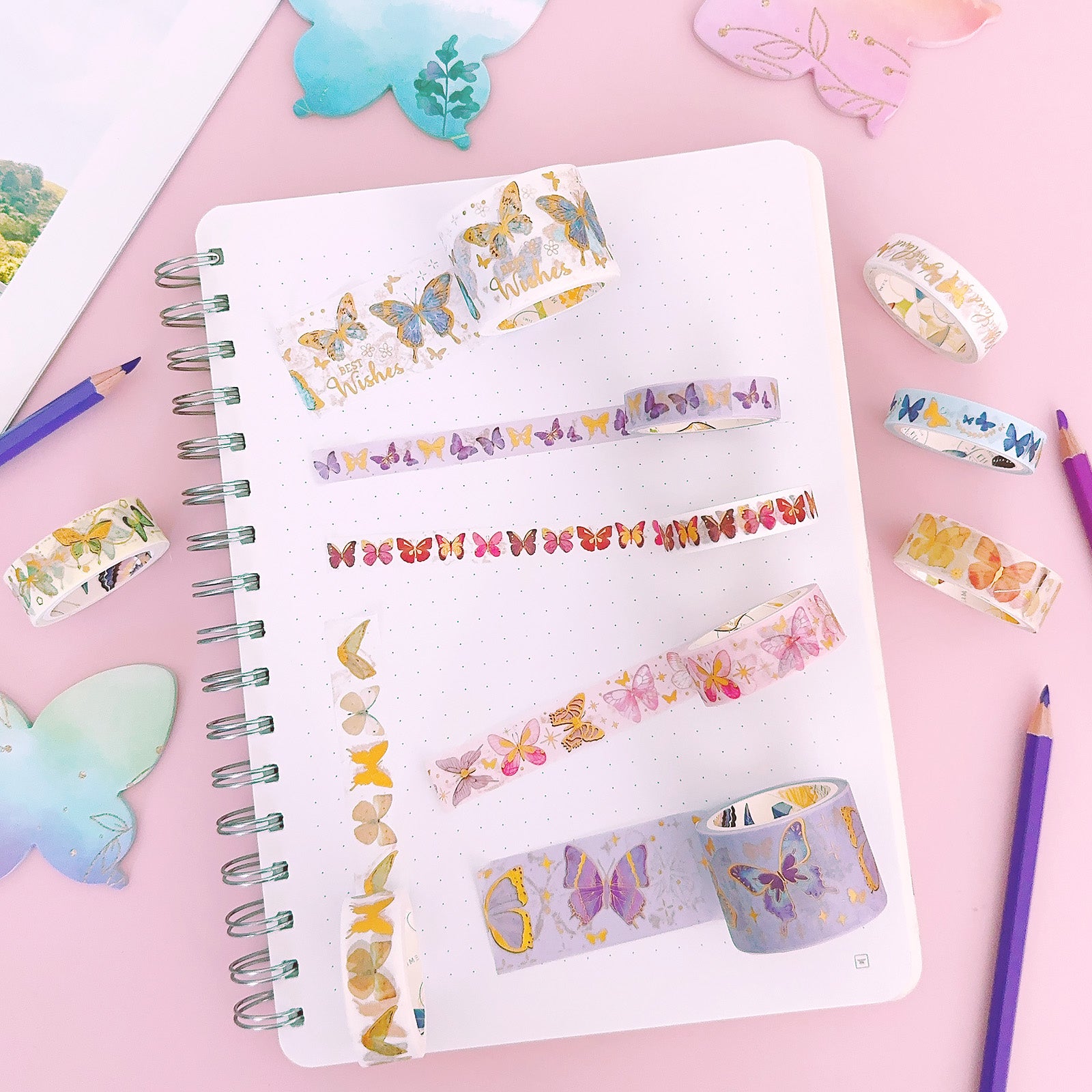 Wrapables Decorative Gold Foil Washi Tape Box Set for Arts & Crafts, Scrapbooking, Stationery, Diary (10 Rolls)