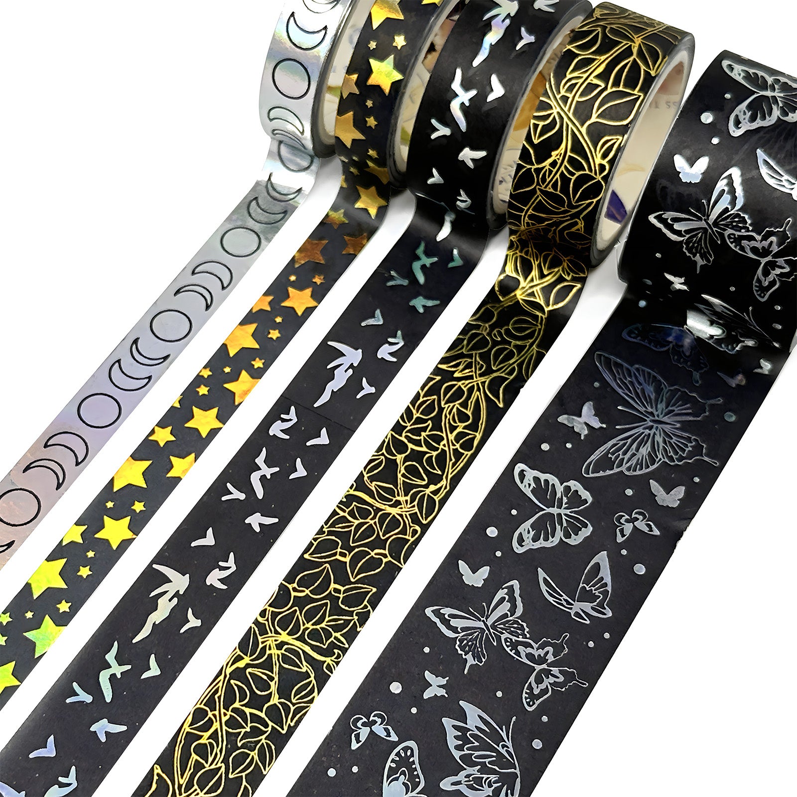 Wrapables Decorative Gold Foil Washi Tape Box Set for Arts & Crafts, Scrapbooking, Stationery, Diary (10 Rolls)