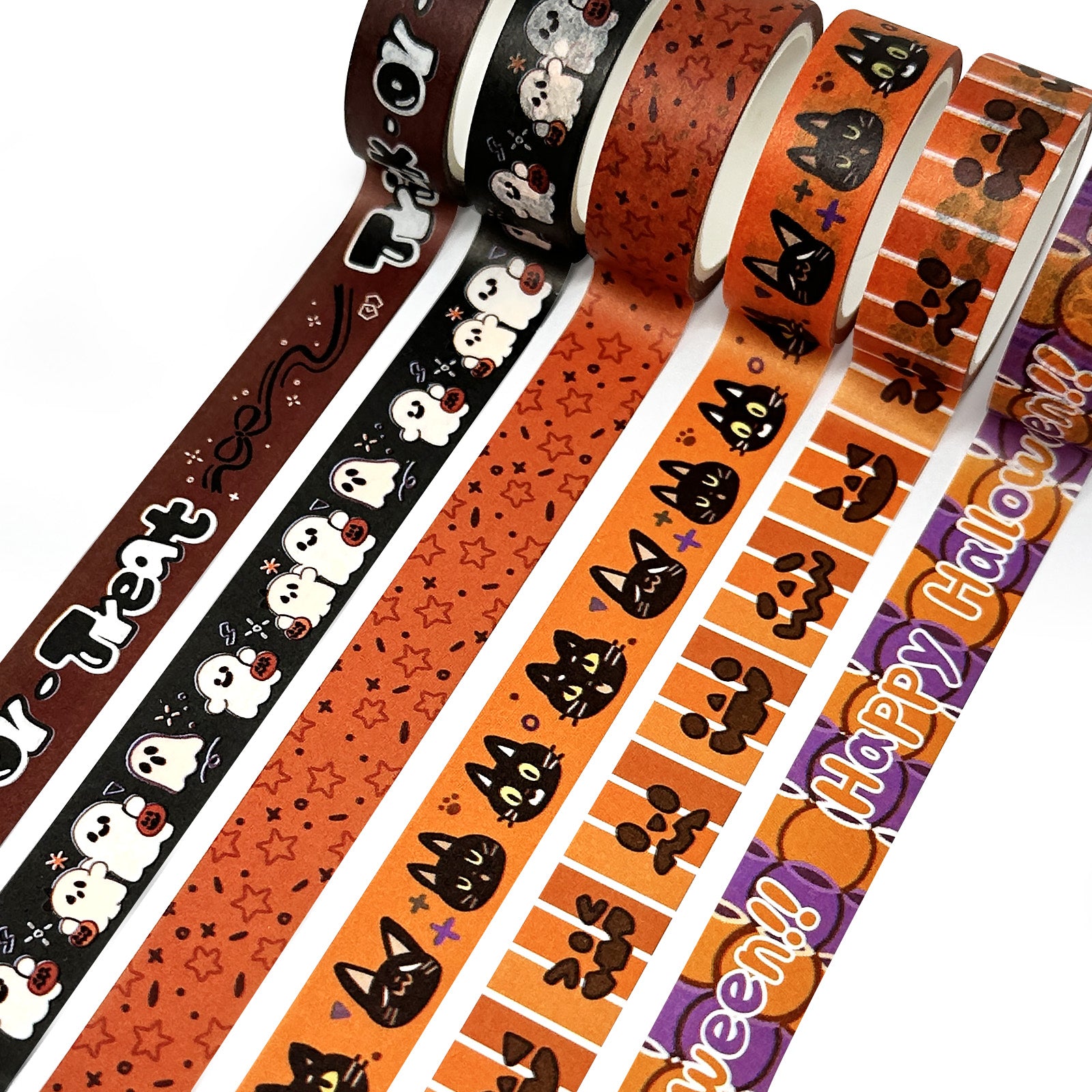 Wrapables Halloween Washi Tape for Scrapbooking, Stationery, Diary, Card Making, 11pc Trick or Treat