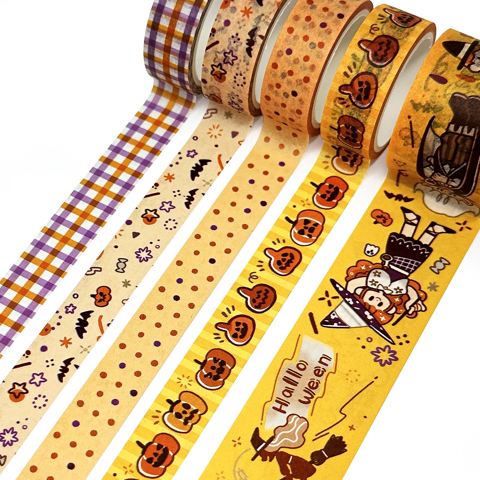 Wrapables Halloween Washi Tape for Scrapbooking, Stationery, Diary, Card Making, 11pc Trick or Treat