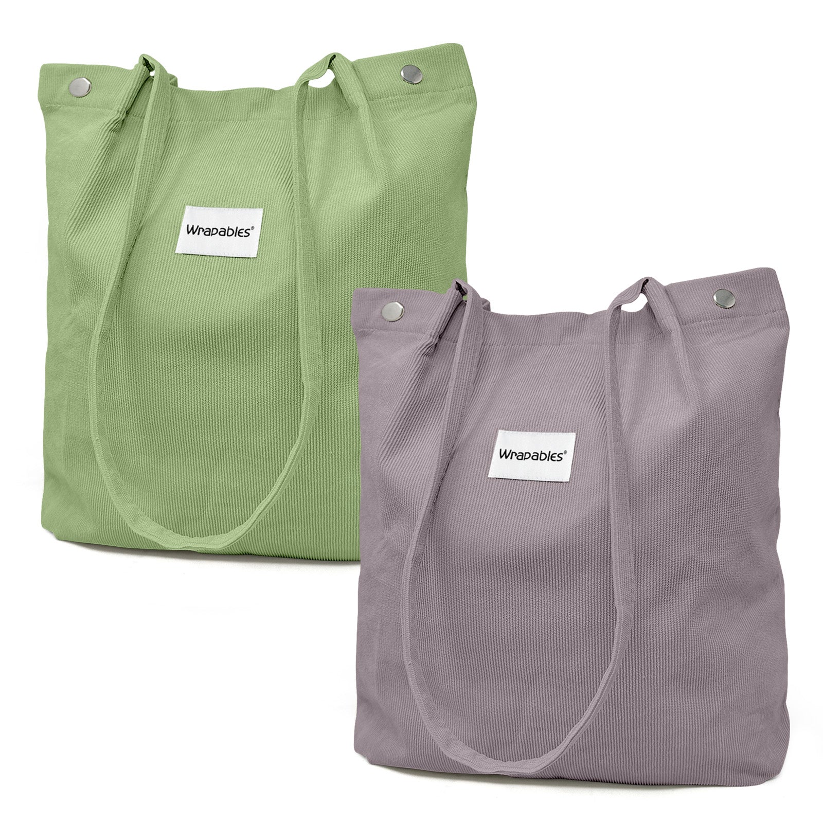 Wrapables Corduroy Tote Bag, Casual Everyday Shoulder Handbag