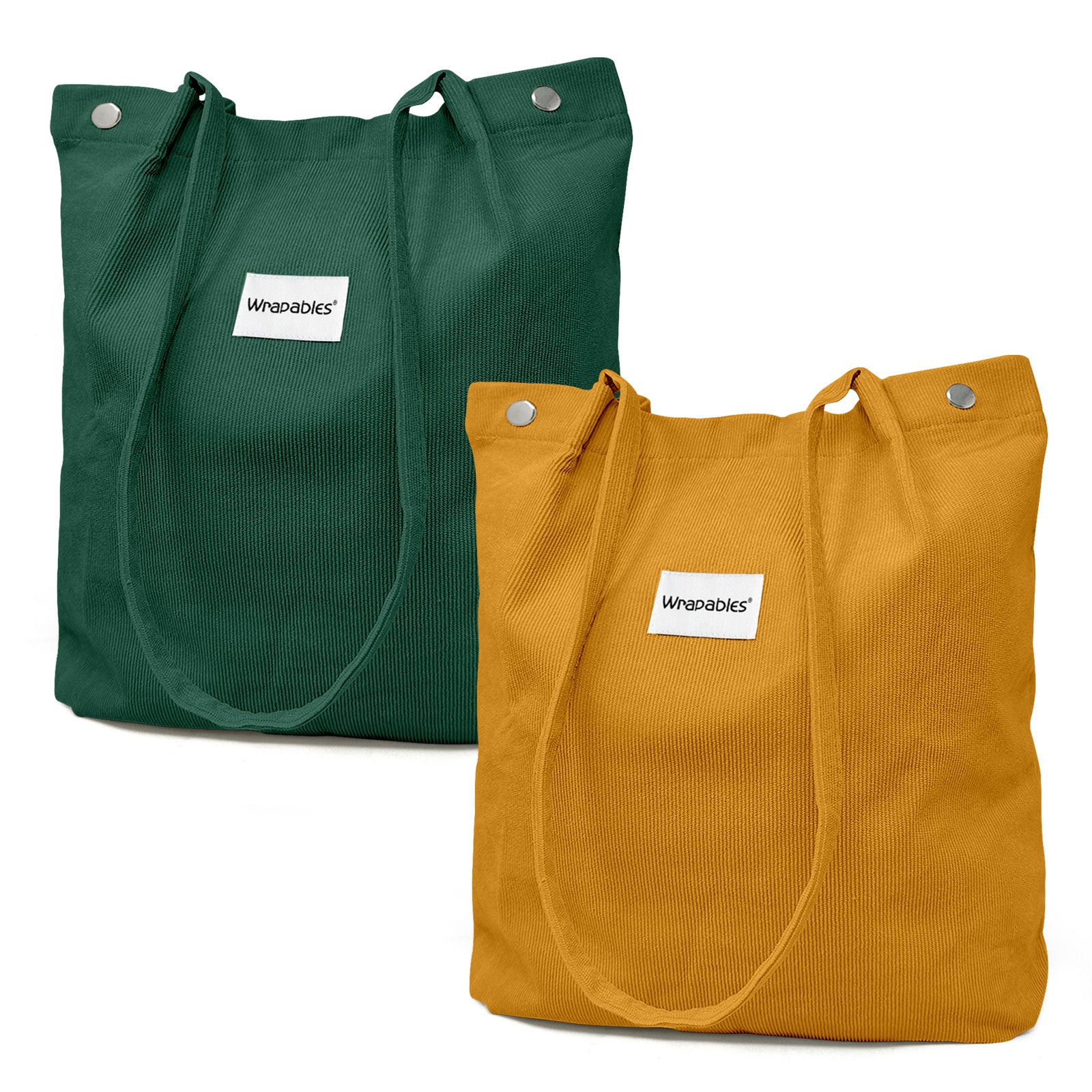 Wrapables Corduroy Tote Bag, Casual Everyday Shoulder Handbag