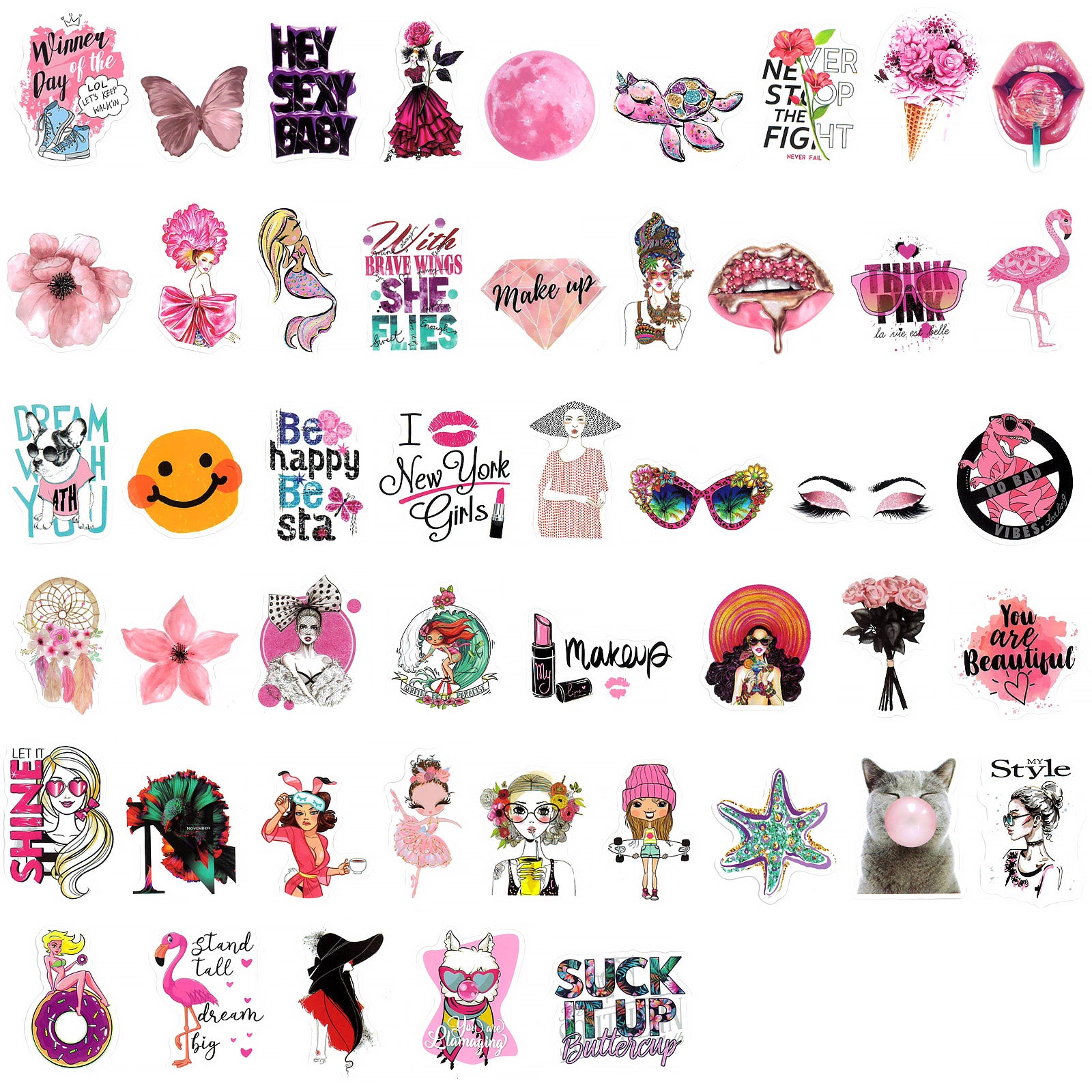 Wrapables Waterproof Vinyl Stickers for Water Bottles, Laptop, Phones, Skateboards, Decals for Teens