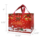 Wrapables Non-Woven Reusable Christmas Holidays Gift Bags with Handles for Gift Wrap, Parties, Favors and Treats (Set of 8)