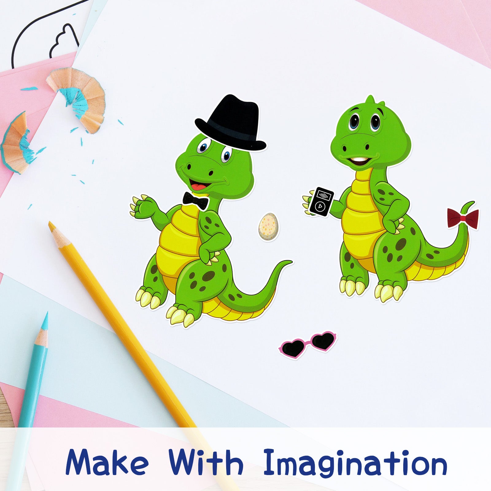 Wrapables Make Your Own Sticker Sheets, DIY Make a Face Animal, Food, Party Favor Stickers (24 Sheets)