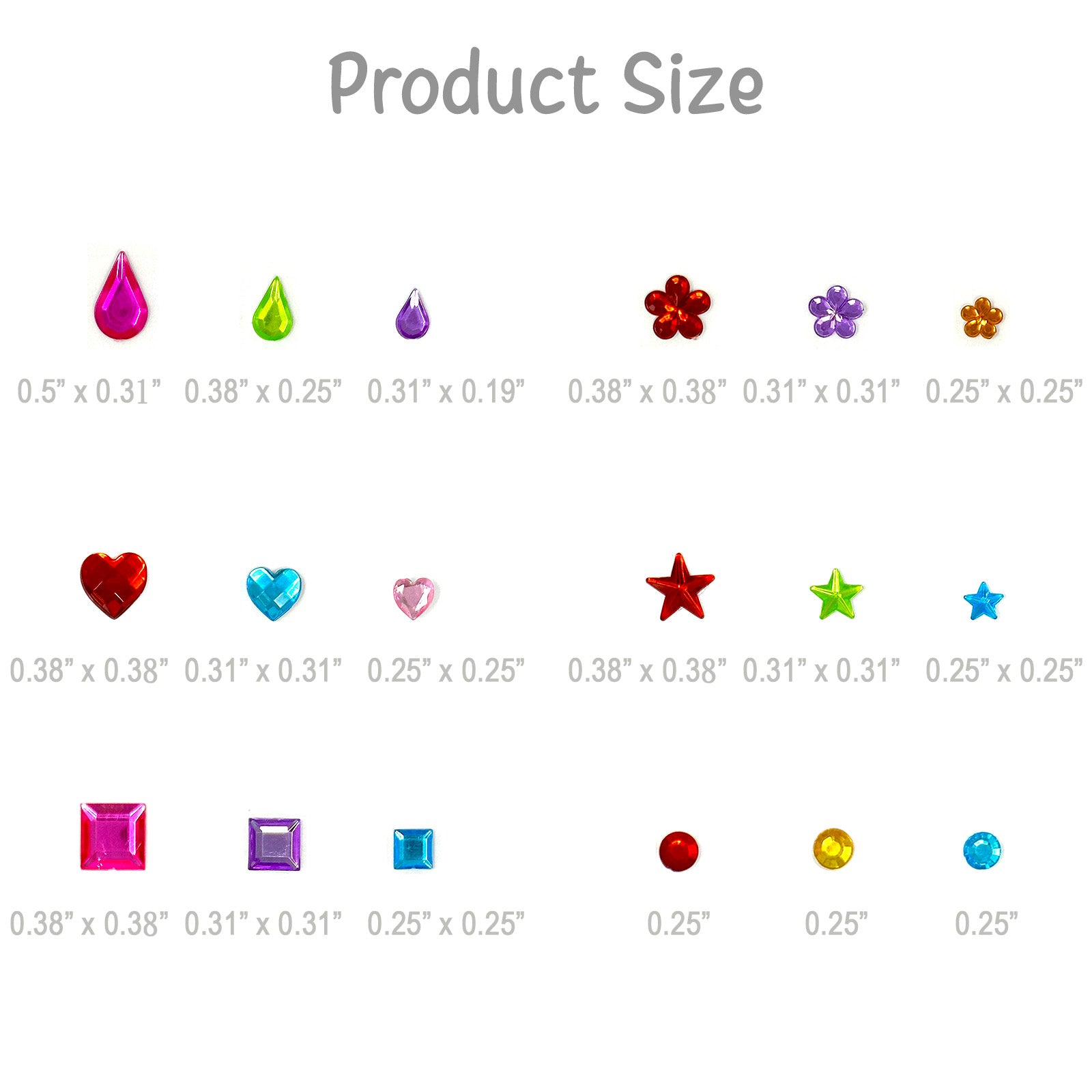 Wrapables Crystal Rhinestone Gem Stickers, Bling Jewel Adhesives for DIY Arts & Crafts, Smartphones, Water Bottles, Sunglass Cases (Set of 6)