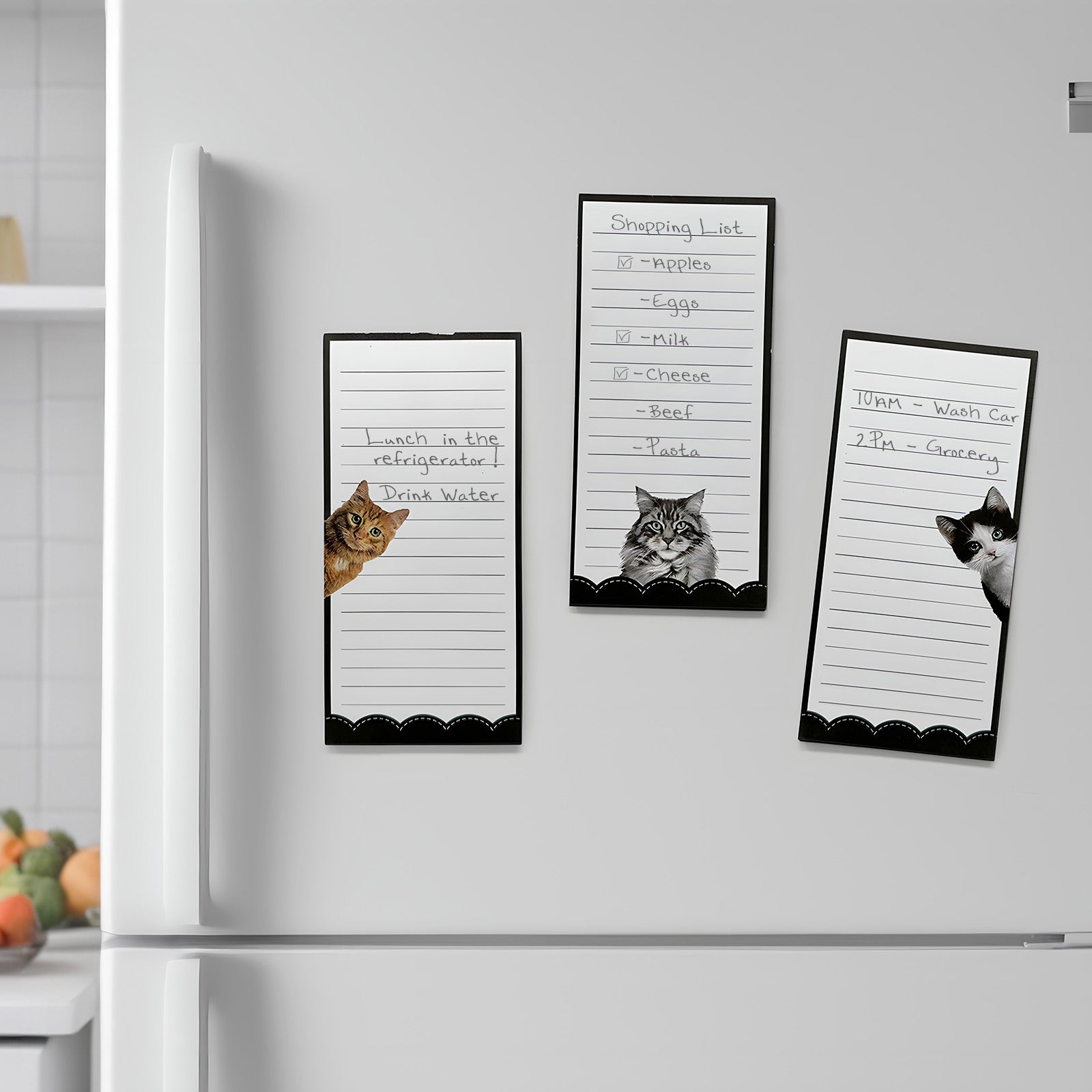 Wrapables Magnetic Notepads for Refrigerator, To-Do lists, Grocery Shopping, Memo, Reminders (Set of 3)