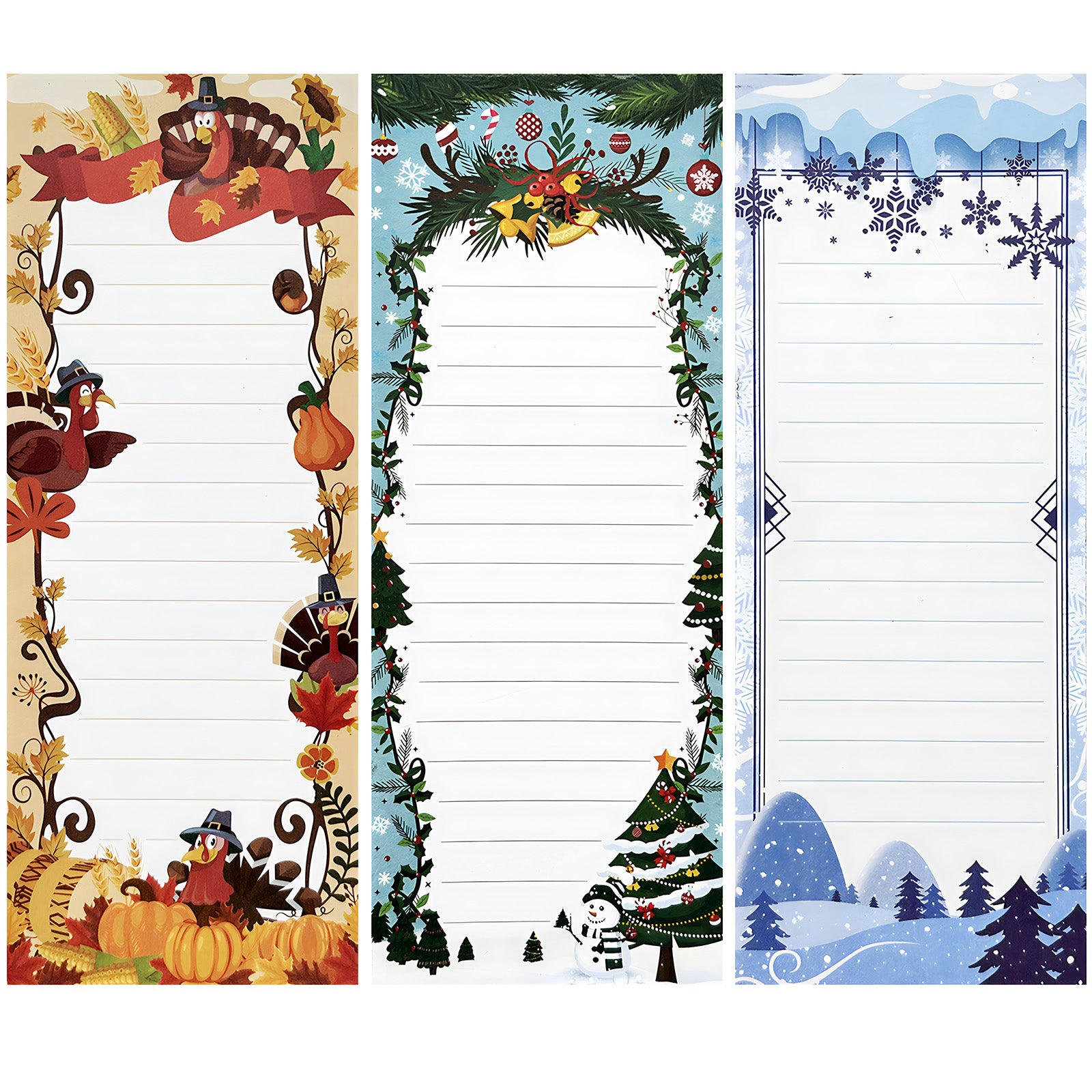 Wrapables Magnetic Notepads for Refrigerator, To-Do lists, Grocery Shopping, Memo, Reminders (Set of 3)