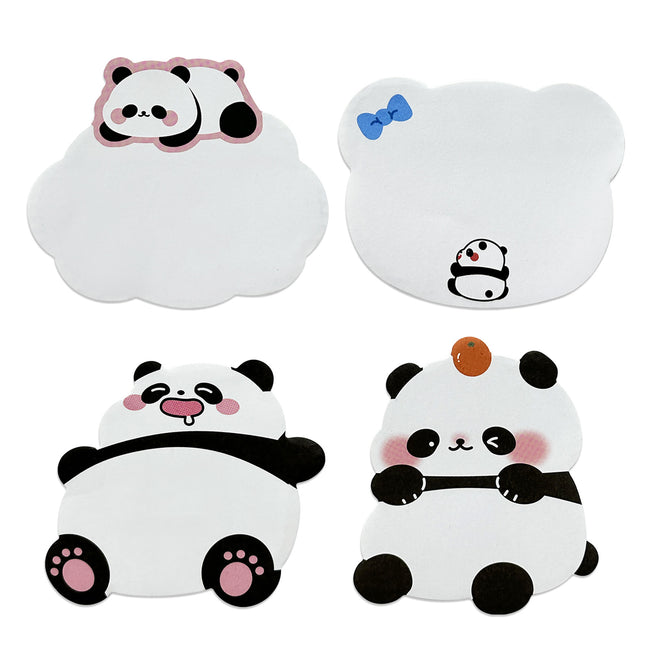 Wrapables Cute Panda Sticky Notes, Adhesive Memo Notepads for Home, Office, Work (Set of 8)