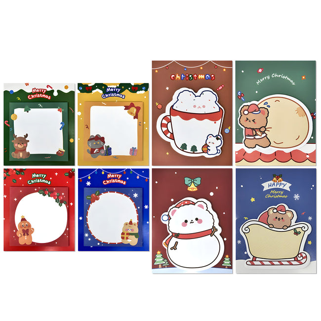 Wrapables Happy Holidays Christmas Sticky Notes, Adhesive Winter Holiday Memo Notepads for Home, Office, Work