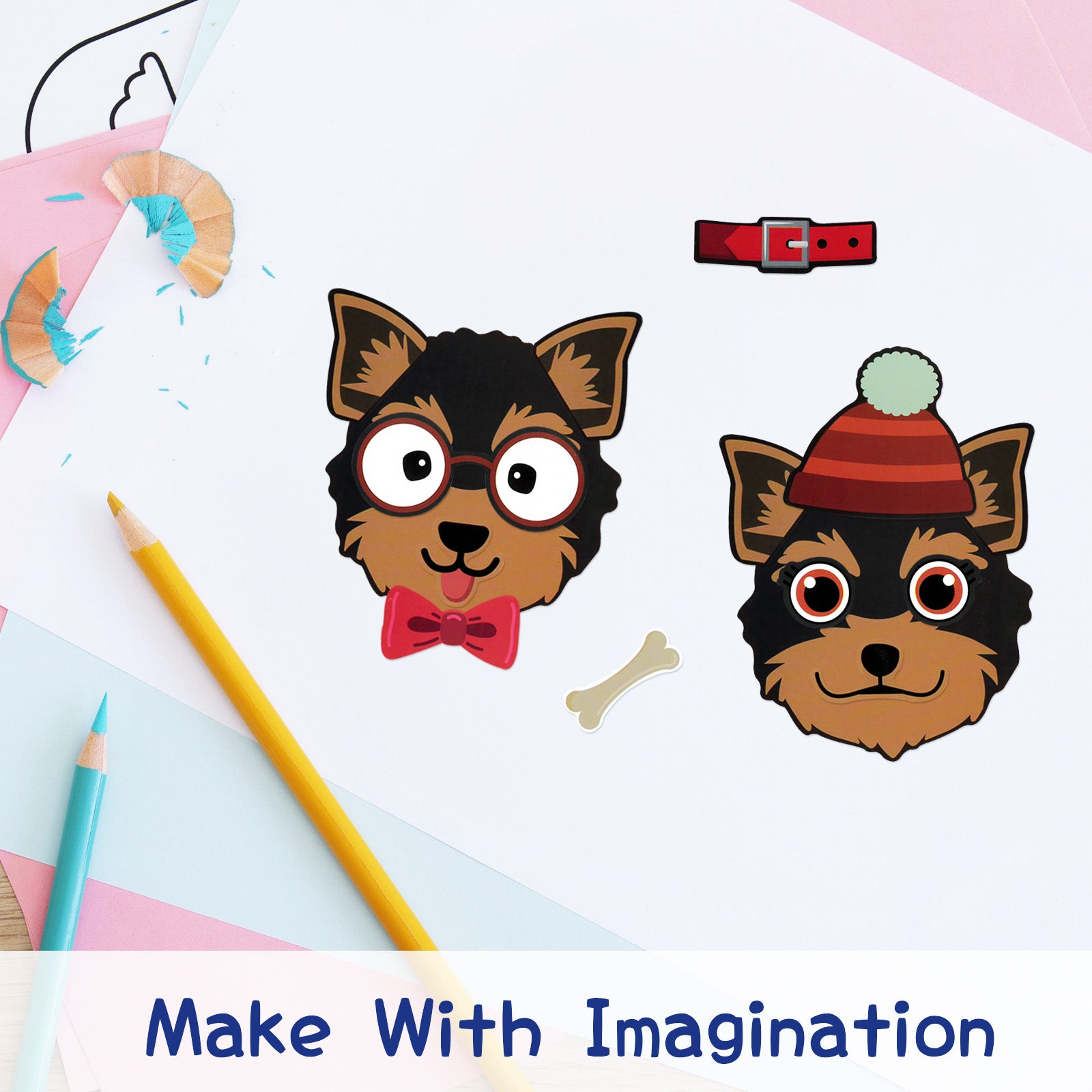 Wrapables Make Your Own Sticker Sheets, DIY Make a Face Animal, Food, Party Favor Stickers (24 Sheets)