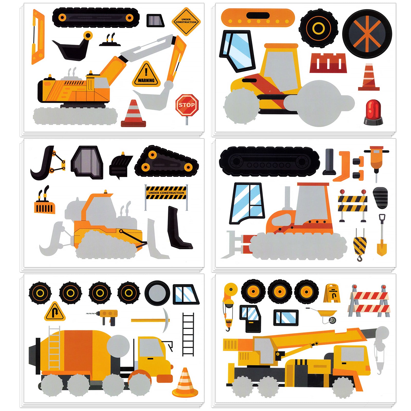 Wrapables Make Your Own Sticker Sheets, DIY Make a Face Animal, Food, Party Favor Stickers (24 Sheets)