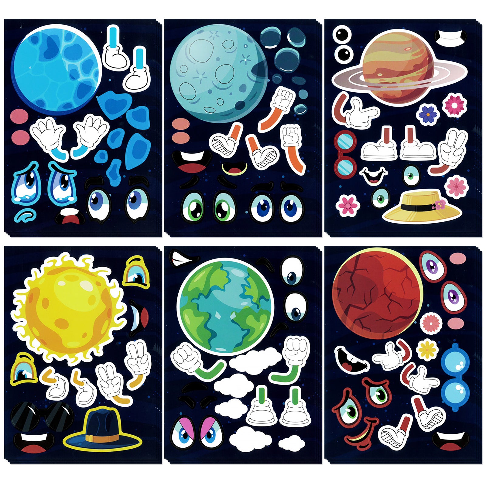 Wrapables Make Your Own Sticker Sheets, DIY Make a Face Animal, Food, Party Favor Stickers (24 Sheets)