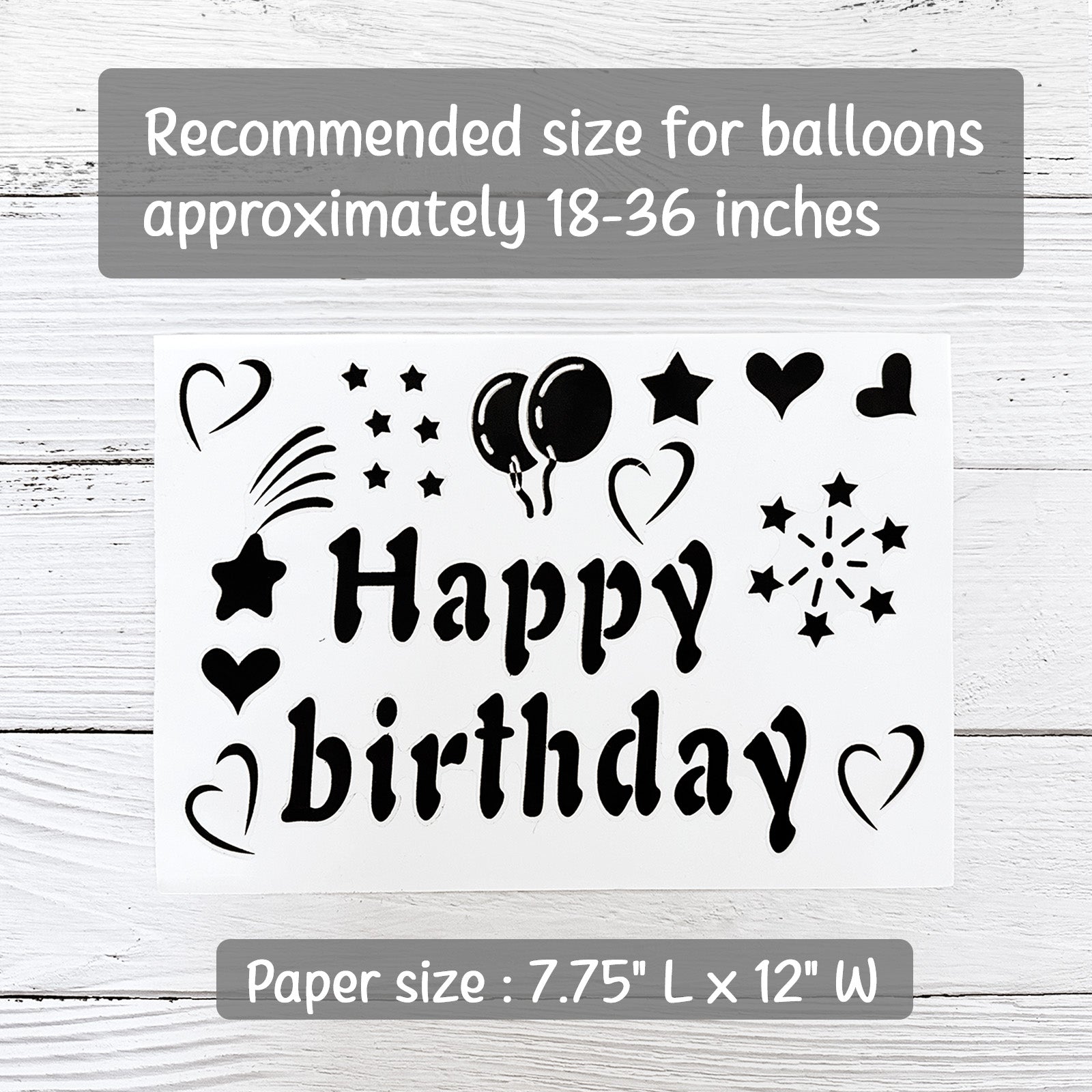 Wrapables Bobo Balloon Stickers, DIY Balloon Decoration Decals for Birthday Parties, Celebrations (Set of 10)
