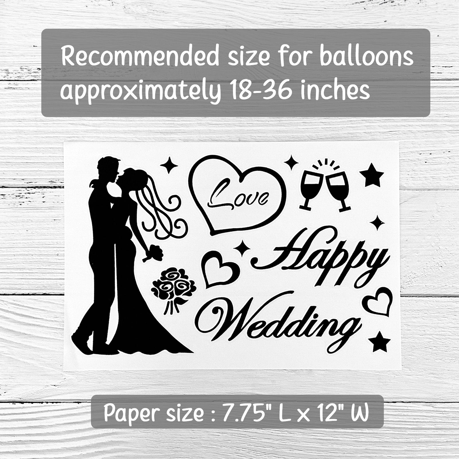 Wrapables Bobo Balloon Stickers, DIY Balloon Decoration Decals for Birthday Parties, Celebrations (Set of 10)