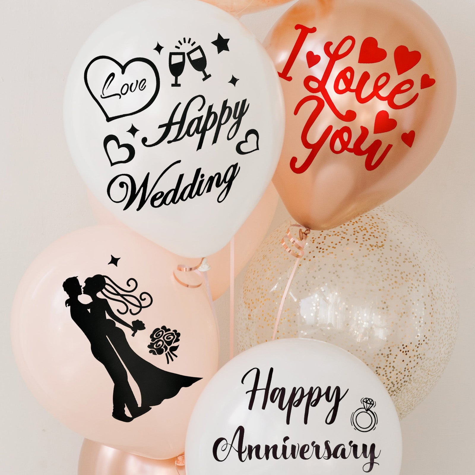 Wrapables Bobo Balloon Stickers, DIY Balloon Decoration Decals for Birthday Parties, Celebrations (Set of 10)