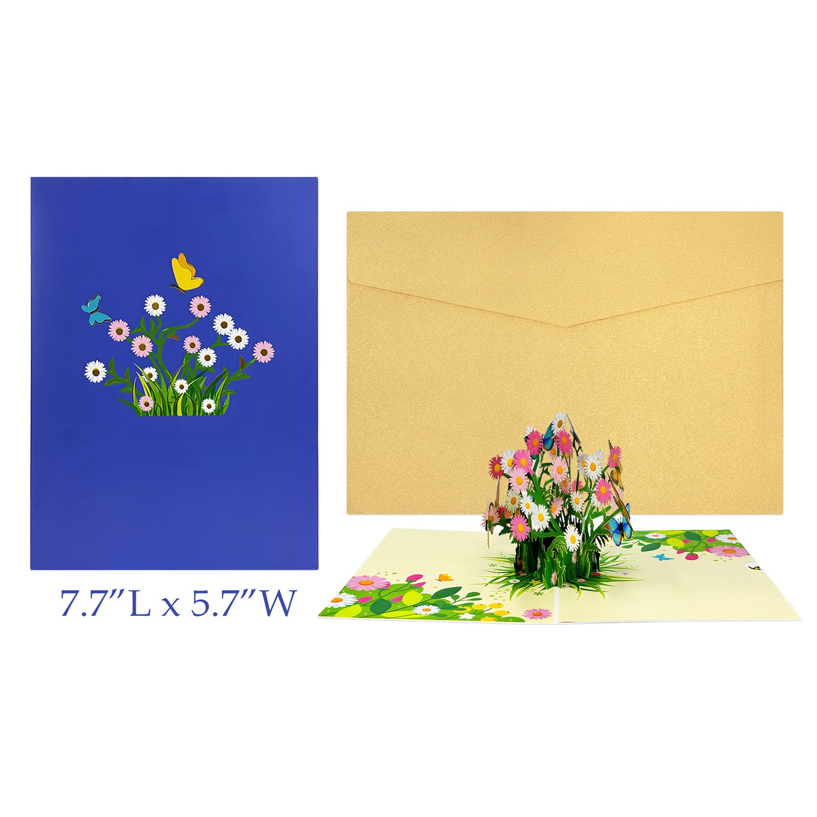 Wrapables 3D Pop Up Floral Greeting Card, Flower Bouquet Card for Mother's Day, Birthday, Anniversary, All Occasions