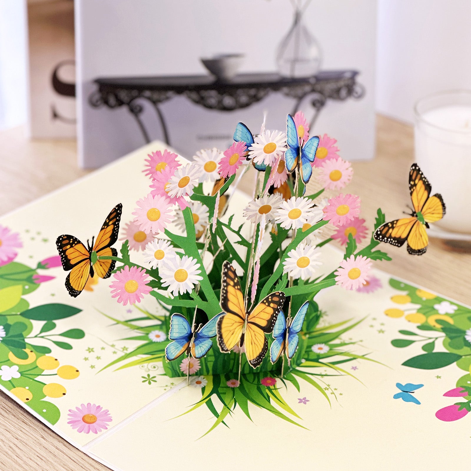 Wrapables 3D Pop Up Floral Greeting Card, Flower Bouquet Card for Mother's Day, Birthday, Anniversary, All Occasions