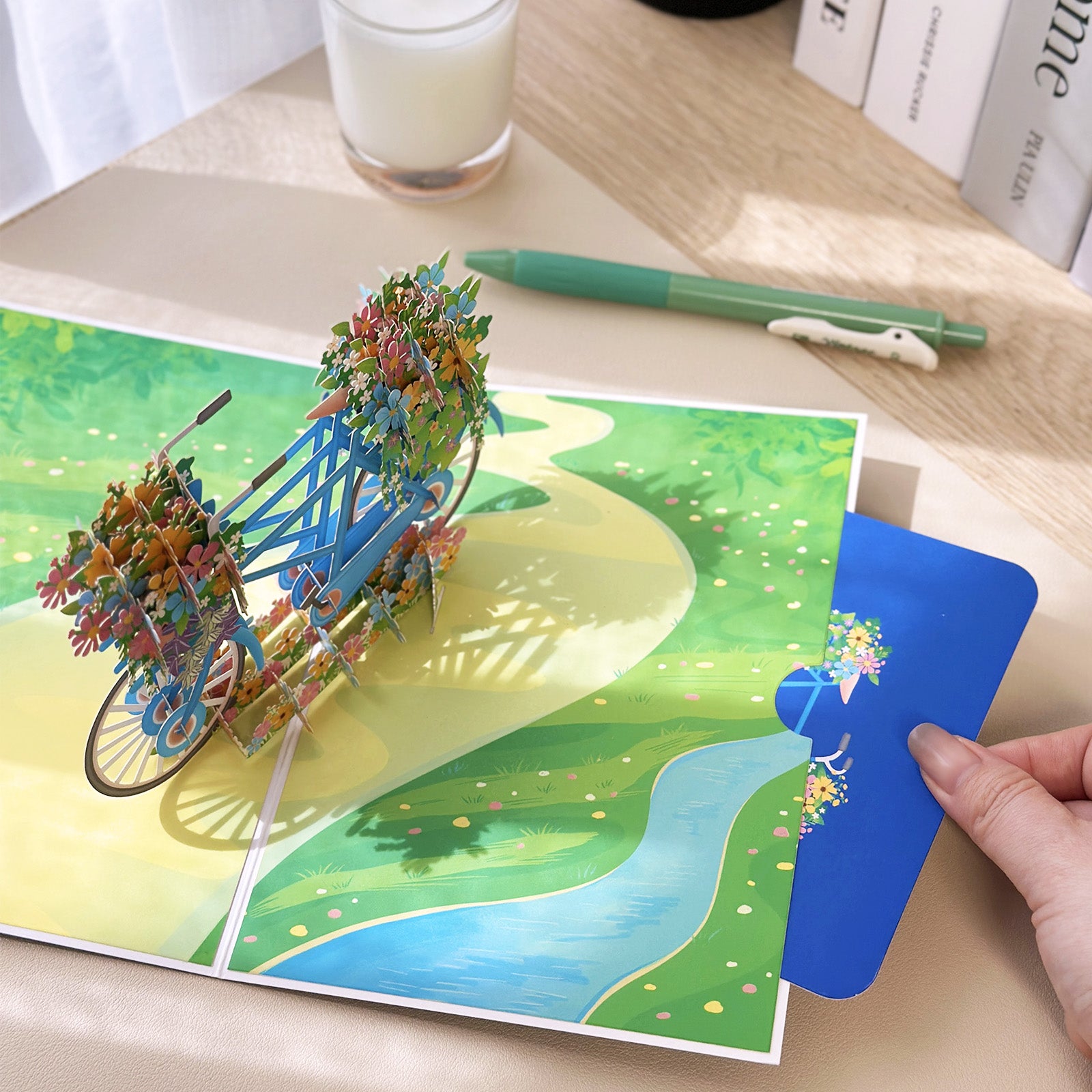 Wrapables 3D Pop Up Floral Greeting Card, Flower Bouquet Card for Mother's Day, Birthday, Anniversary, All Occasions
