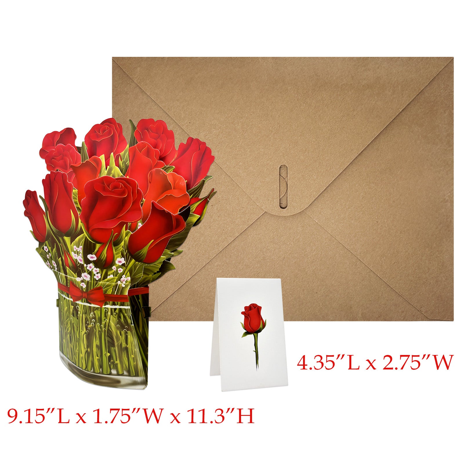 Wrapables 3D Pop Up Floral Greeting Card, Flower Bouquet Card for Mother's Day, Birthday, Anniversary, All Occasions