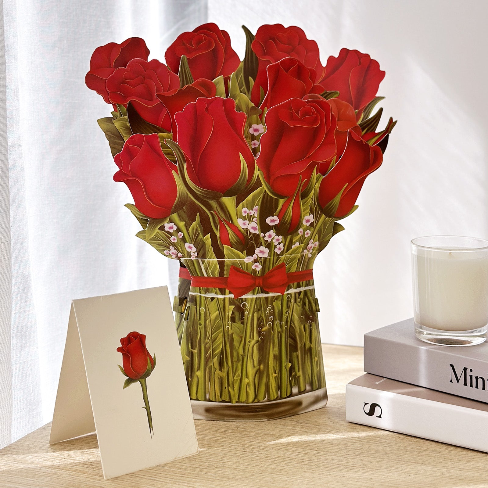 Wrapables 3D Pop Up Floral Greeting Card, Flower Bouquet Card for Mother's Day, Birthday, Anniversary, All Occasions