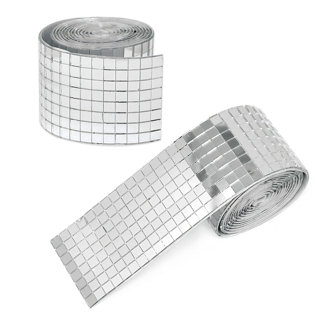 Wrapables 5mm x 5mm Self Adhesive Mosaic Glass Mirror Tile Stickers, 1960pcs for Arts and Crafts, Home Decoration
