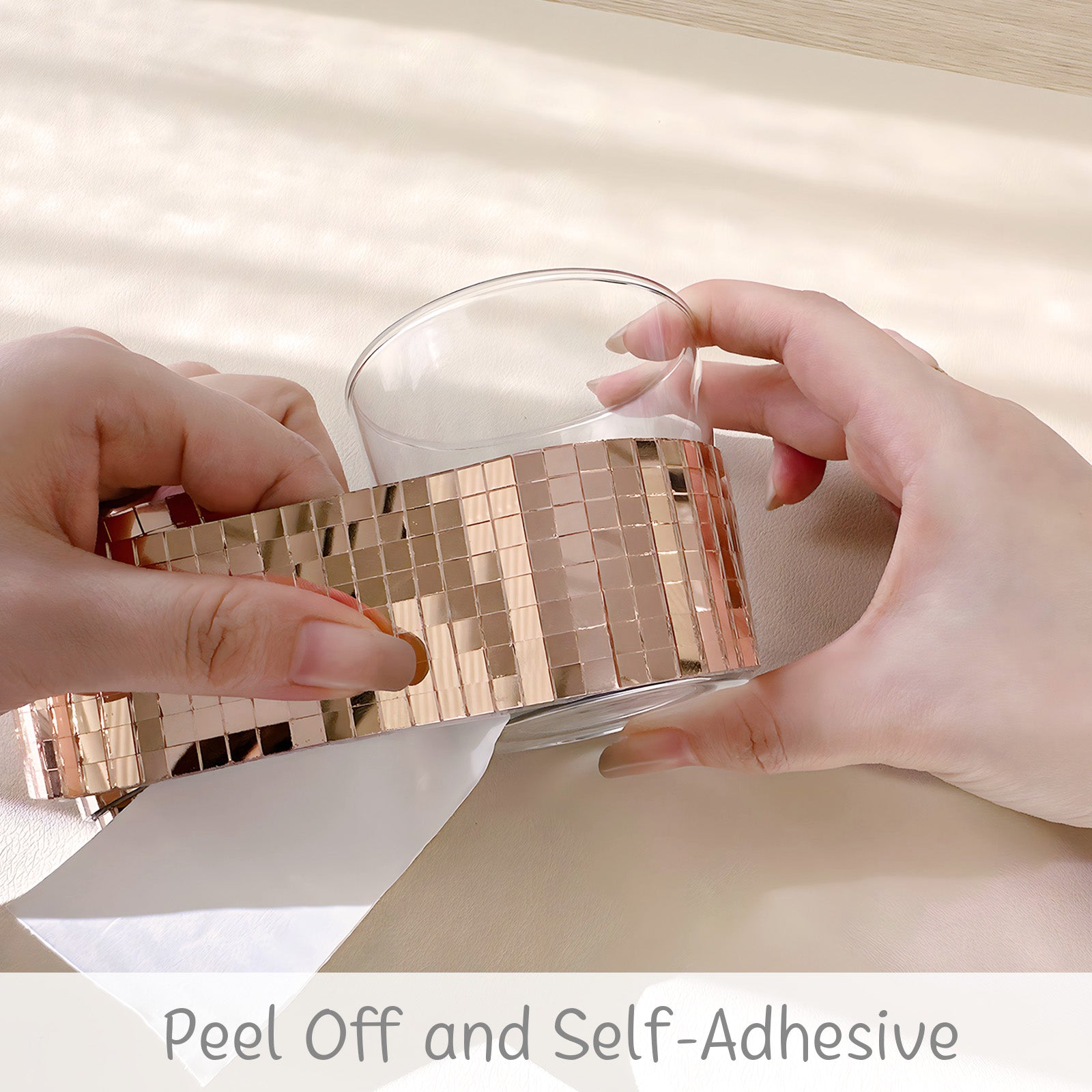 Wrapables 5mm x 5mm Self Adhesive Mosaic Glass Mirror Tile Stickers, 1960pcs for Arts and Crafts, Home Decoration