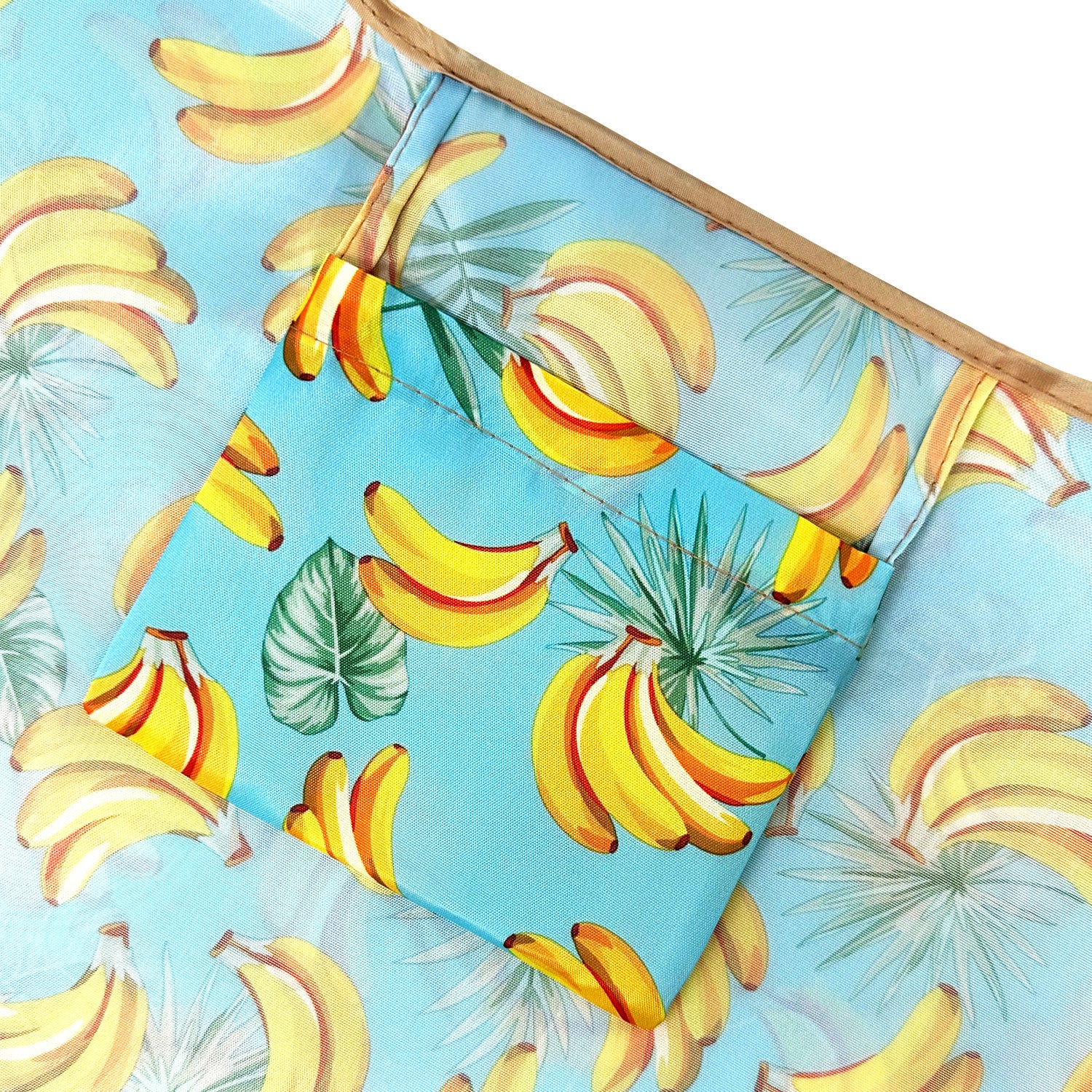Wrapables Large & Small Foldable Nylon Reusable Shopping Bags (Set of 2), Bananas