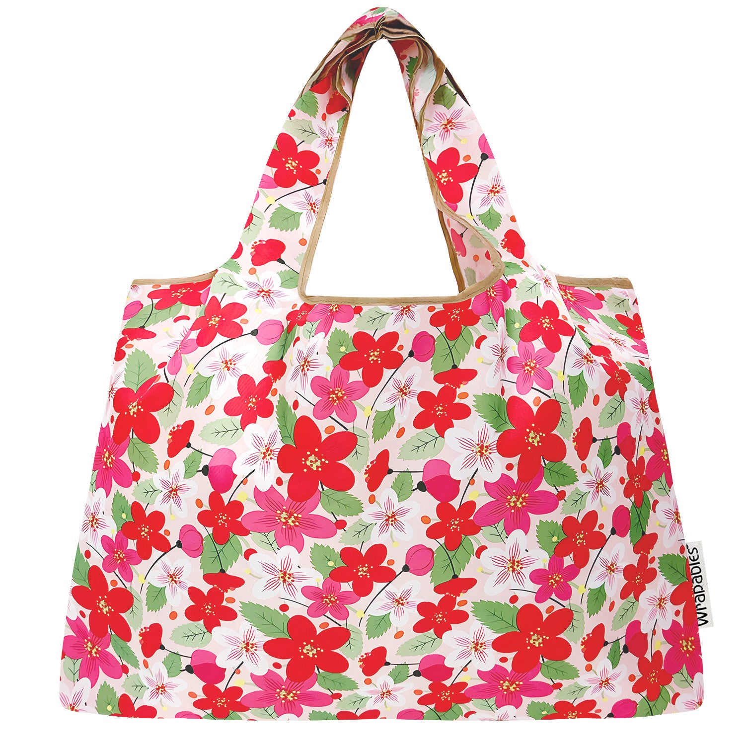 Wrapables Large Foldable Tote Nylon Reusable Grocery Bags, 6 Pack