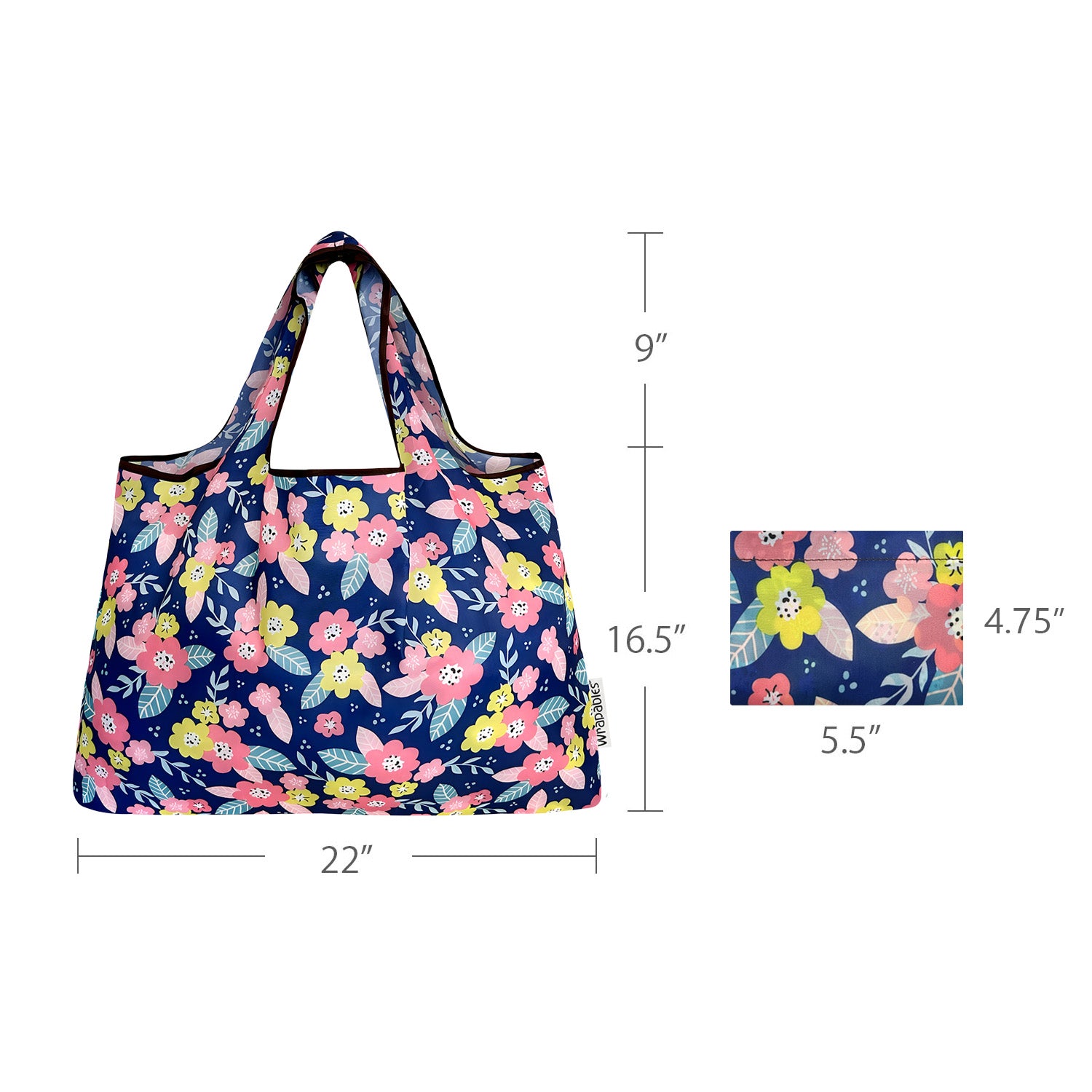 Wrapables Large Foldable Tote Nylon Reusable Grocery Bags
