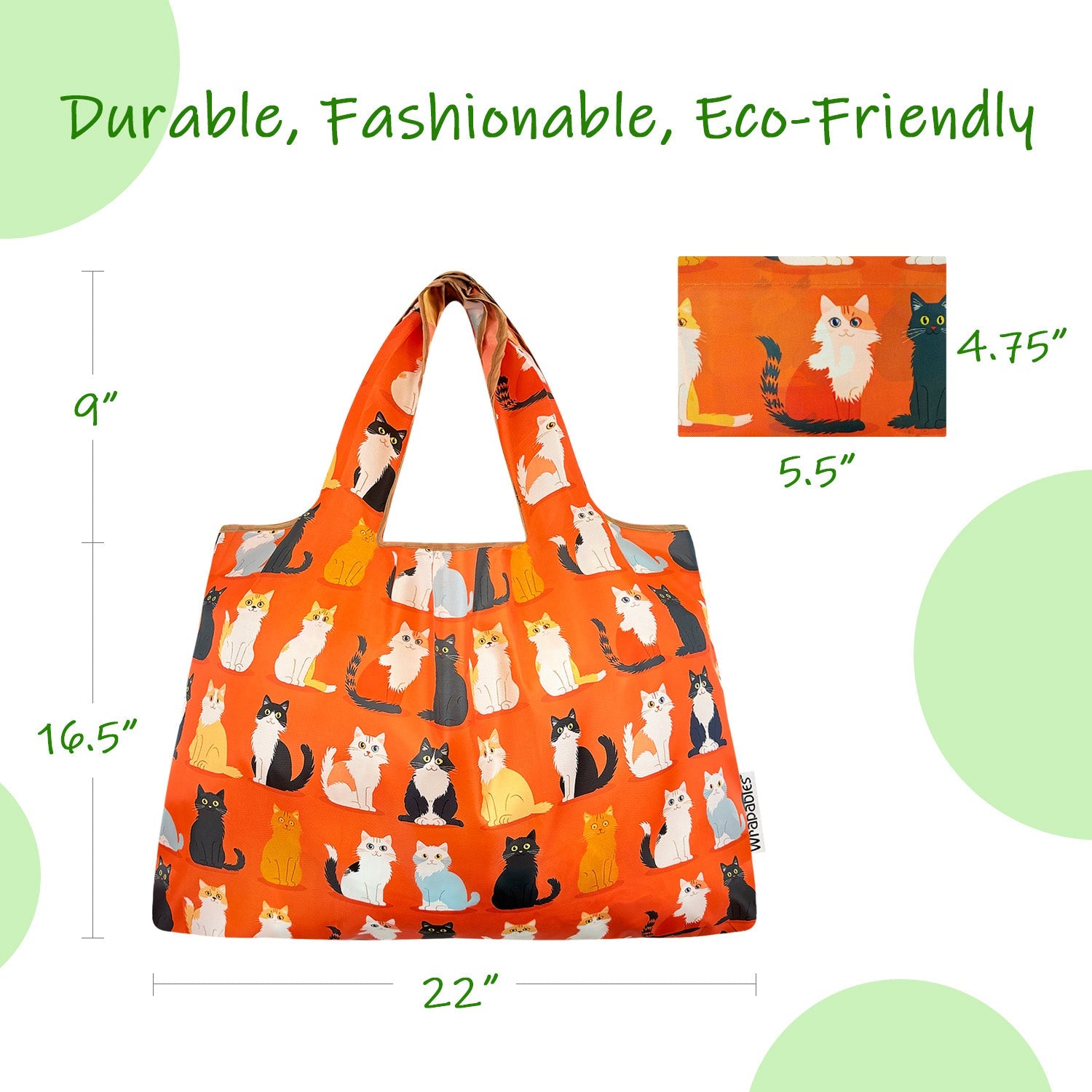 Wrapables Large Foldable Tote Nylon Reusable Grocery Bags