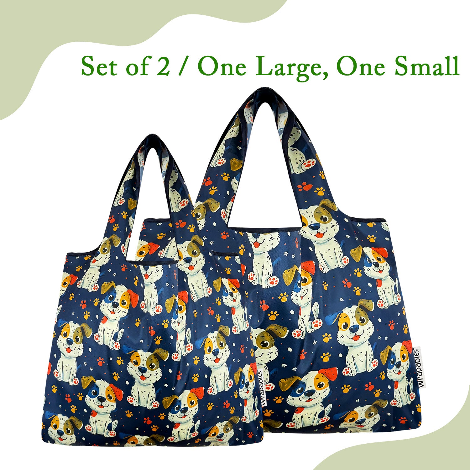Wrapables Large & Small Foldable Tote Nylon Reusable Grocery Bags