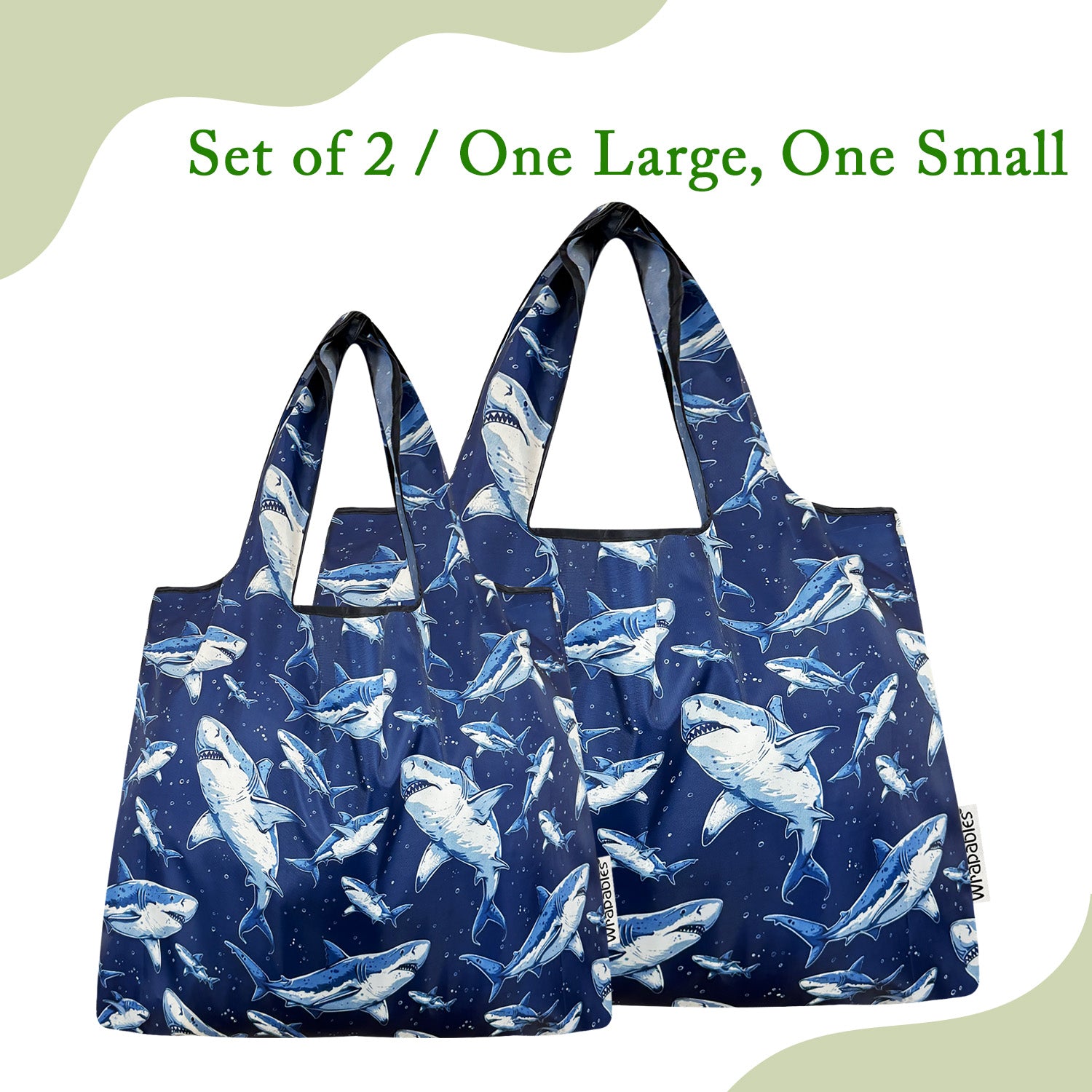 Wrapables Large & Small Foldable Tote Nylon Reusable Grocery Bags