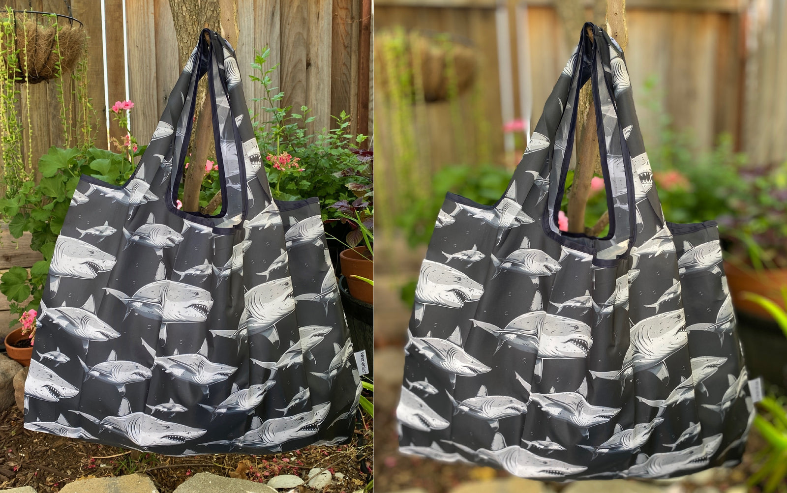 Wrapables Large & Small Foldable Tote Nylon Reusable Grocery Bags