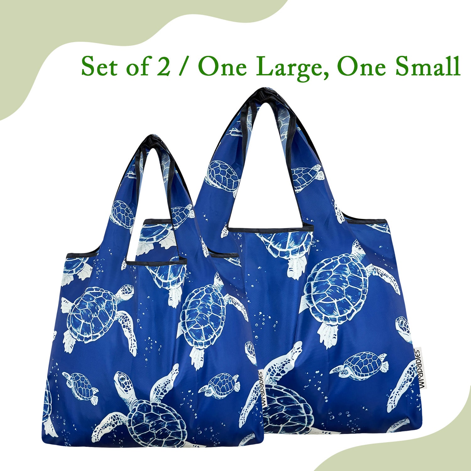 Wrapables Large & Small Foldable Tote Nylon Reusable Grocery Bags