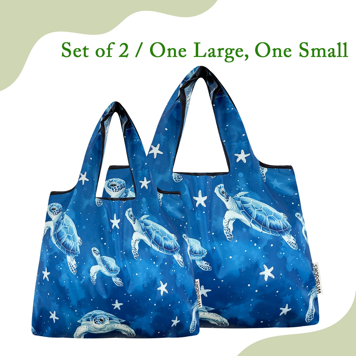 Wrapables Large & Small Foldable Tote Nylon Reusable Grocery Bags