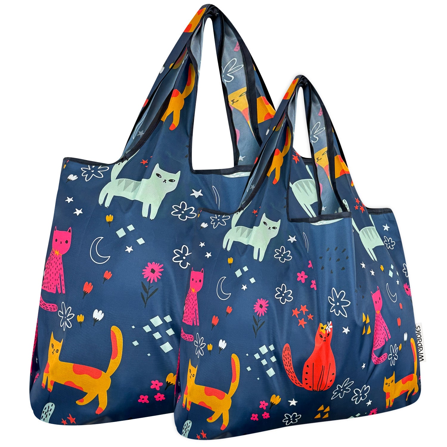 Wrapables Large & Small Foldable Tote Nylon Reusable Grocery Bags