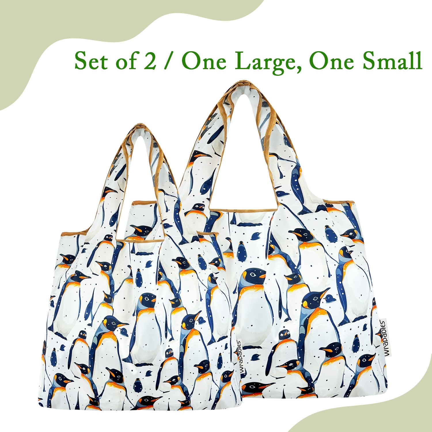Wrapables Large & Small Foldable Tote Nylon Reusable Grocery Bags