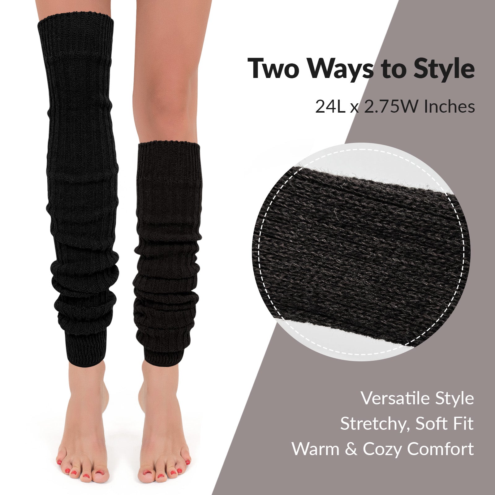 Wrapables Over The Knee Long Wool Blend Leg Warmers