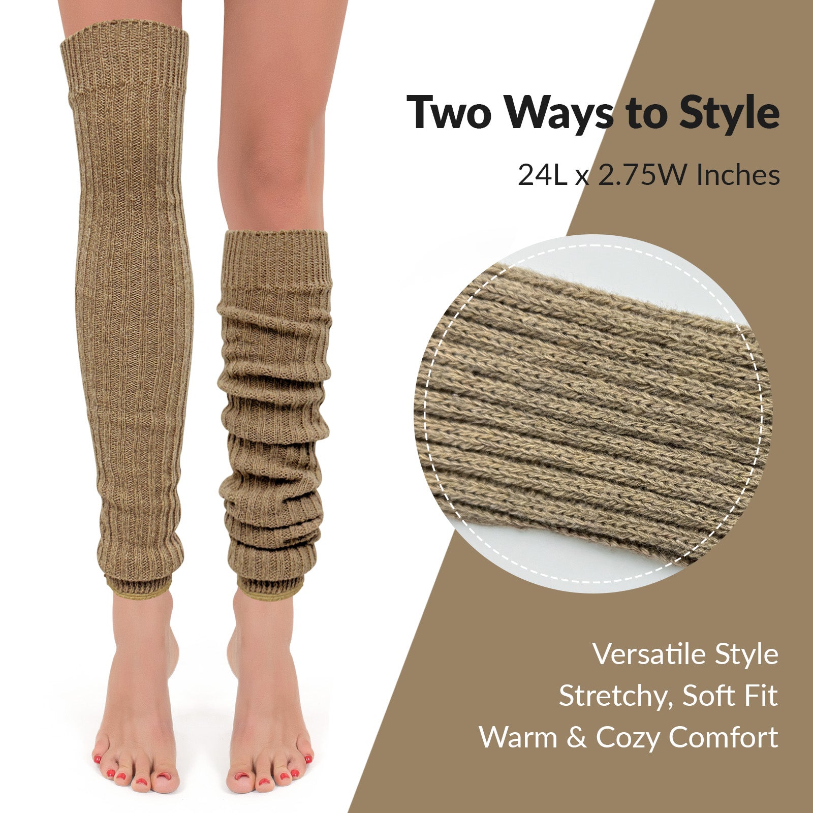 Wrapables Over The Knee Long Wool Blend Leg Warmers