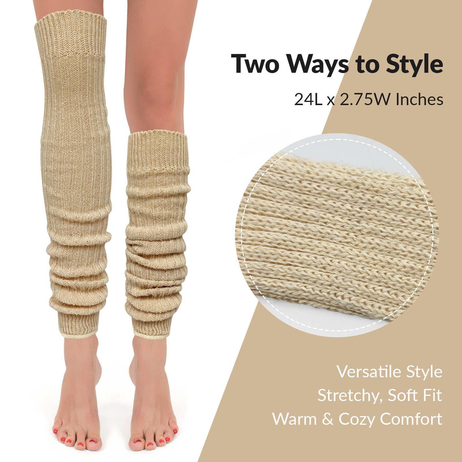 Wrapables Over The Knee Long Wool Blend Leg Warmers