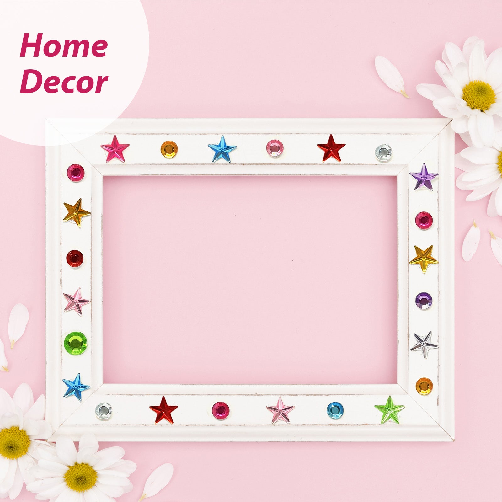 Wrapables 327pcs Acrylic Self Adhesive Crystal Rhinestone Gem Stickers, DIY, Arts & Crafts Supplies (3 sheets), Stars