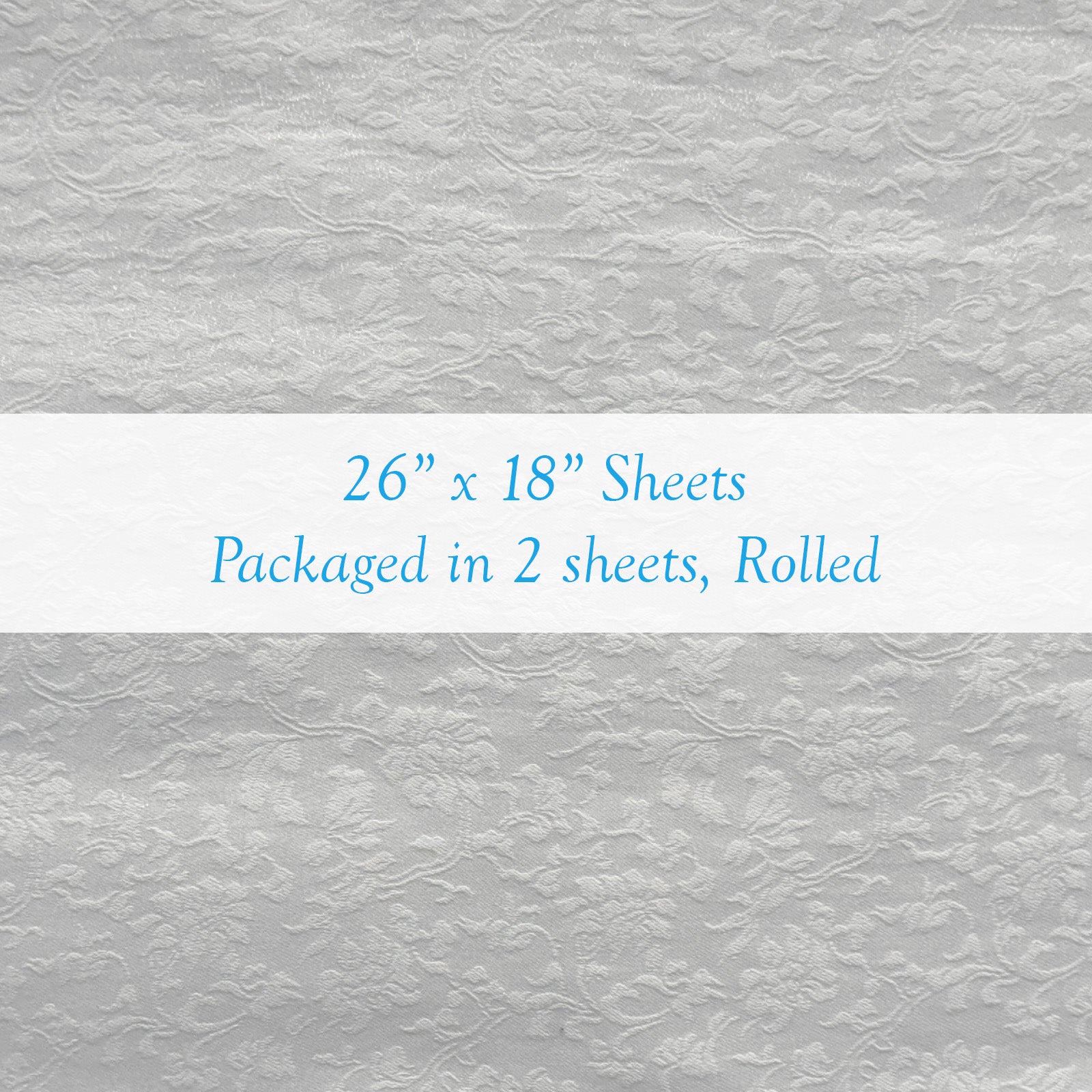 Wrapables Asian Style Satin Brocade Decorative Paper (1 Roll, 2 Sheets), Snow