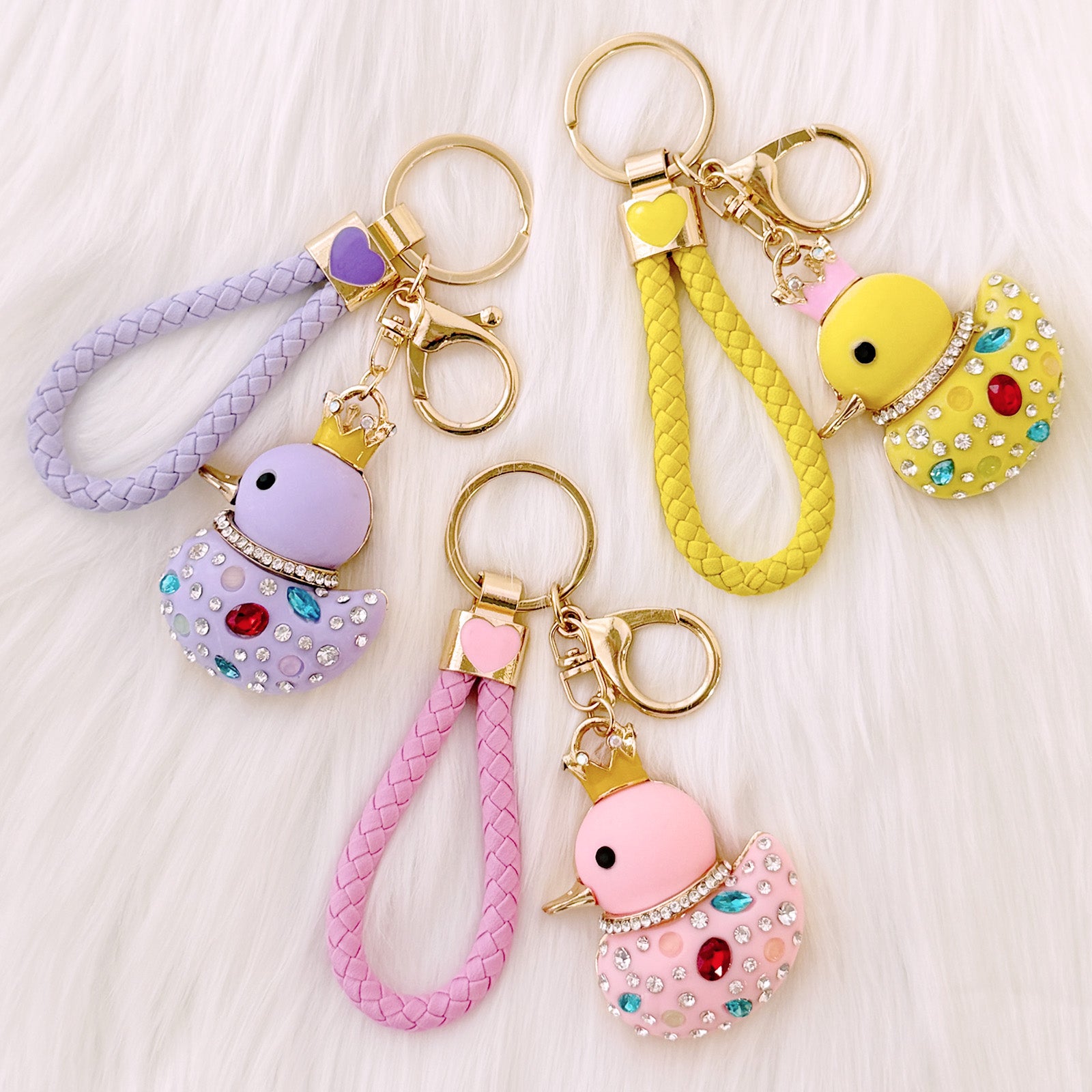 Wrapables Glamorous Crystal Rhinestone Ducky Keychain, Pendant Bag Charm