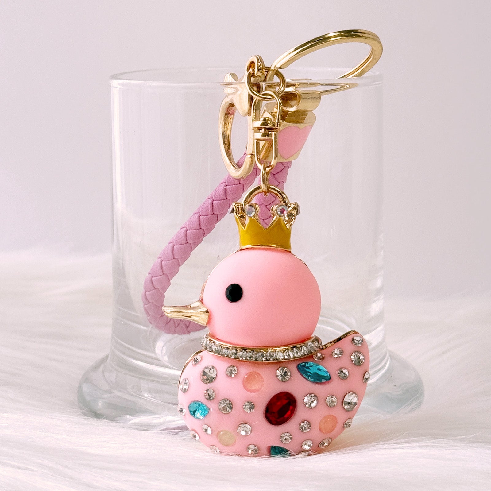 Wrapables Glamorous Crystal Rhinestone Ducky Keychain, Pendant Bag Charm