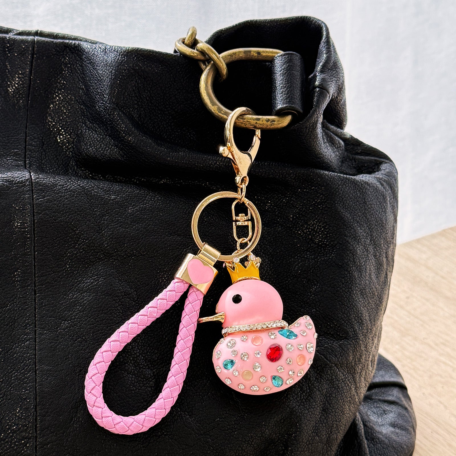 Wrapables Glamorous Crystal Rhinestone Ducky Keychain, Pendant Bag Charm