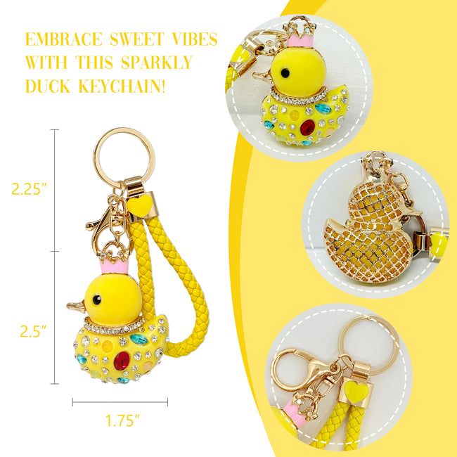Wrapables Glamorous Crystal Rhinestone Ducky Keychain, Pendant Bag Charm