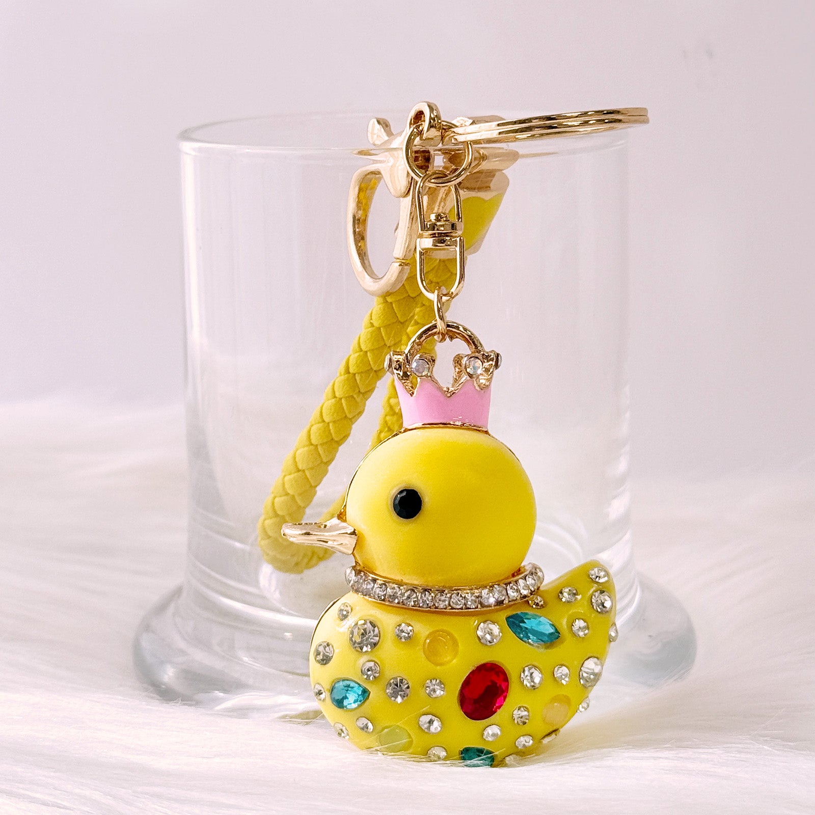 Wrapables Glamorous Crystal Rhinestone Ducky Keychain, Pendant Bag Charm