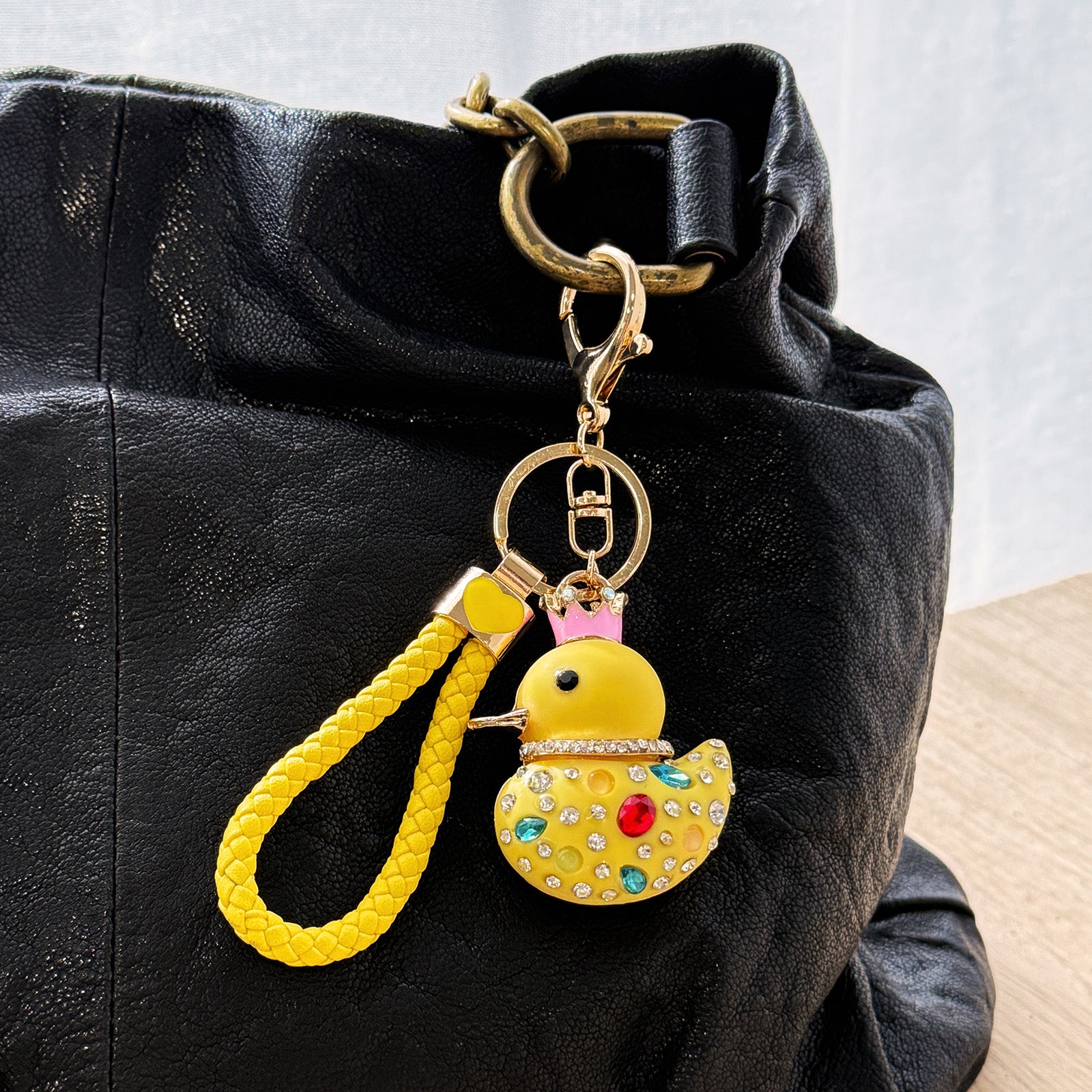 Wrapables Glamorous Crystal Rhinestone Ducky Keychain, Pendant Bag Charm