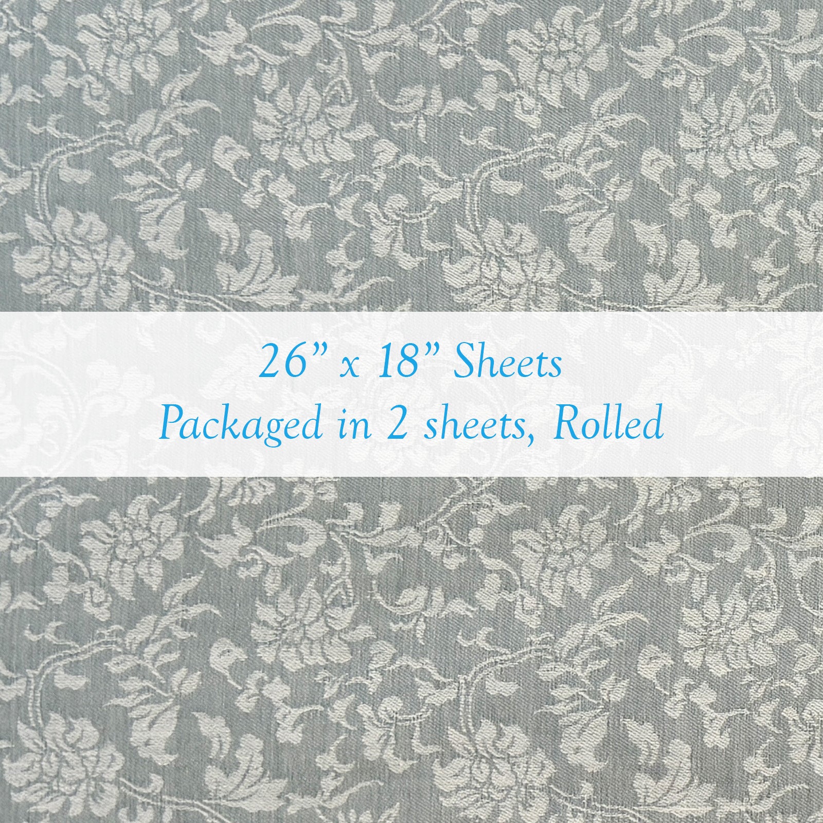 Wrapables Asian Style Satin Brocade Decorative Paper (1 Roll, 2 Sheets), Country Gray